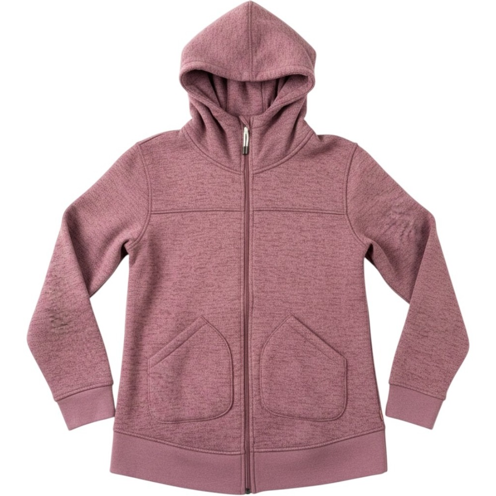 Burton Minxy Full Zip Fleece Hoodie Heathered Rose Burgundy Womens Medium 16435